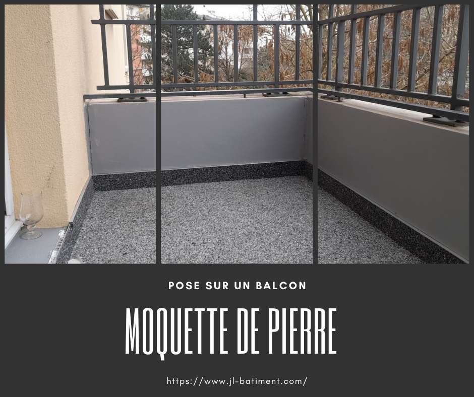 Revêtement de sol drainant Résinéo sur un balcon