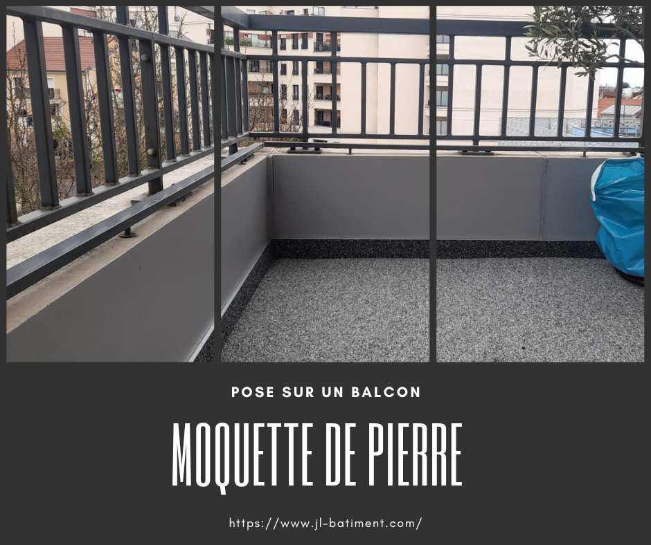 Revêtement de sol drainant Résinéo sur un balcon