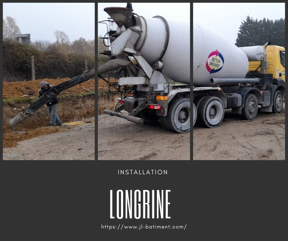 Longrine installée sur chantier