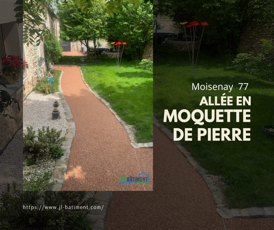 allée en revêtement drainant jardin Résinéo