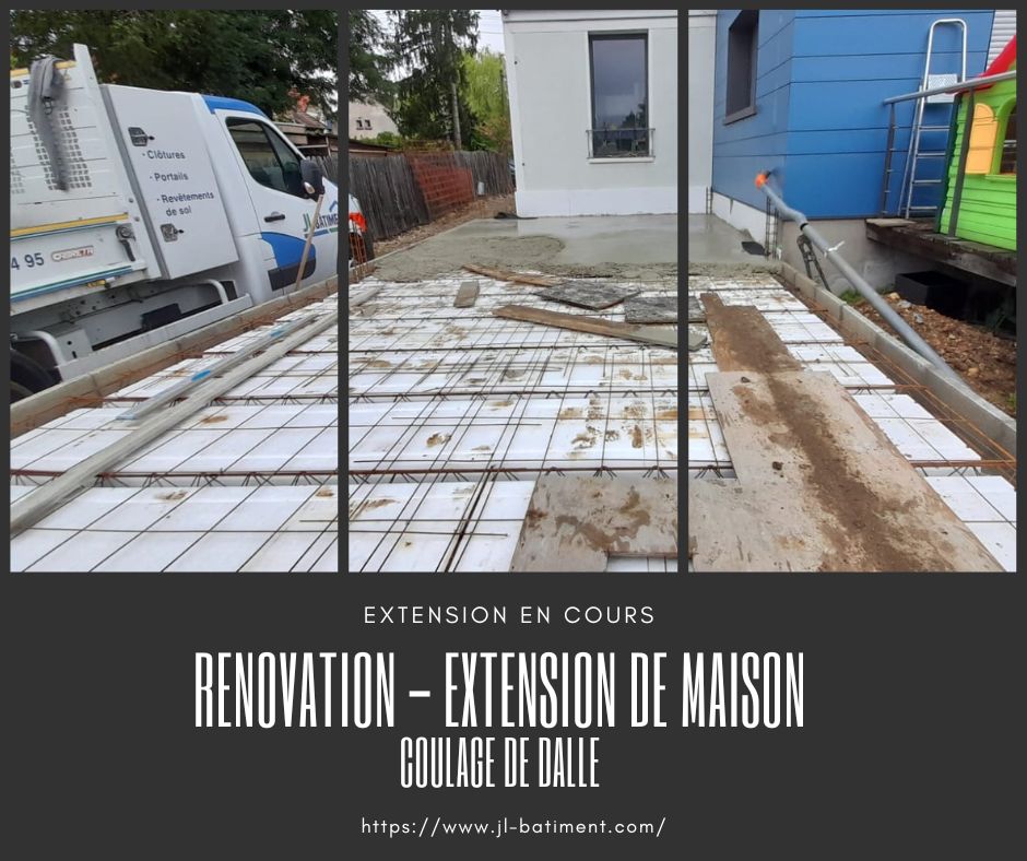 Travaux d'extension d'une maison